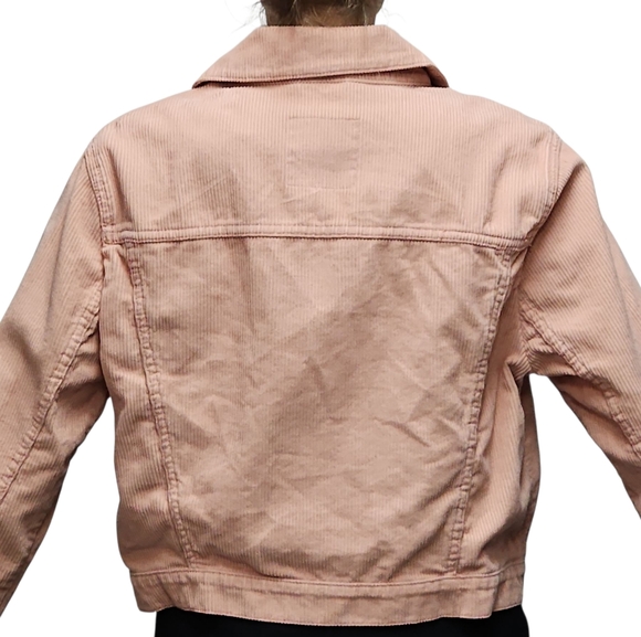 Pink corduroy cropped jacket L - Picture 2 of 7